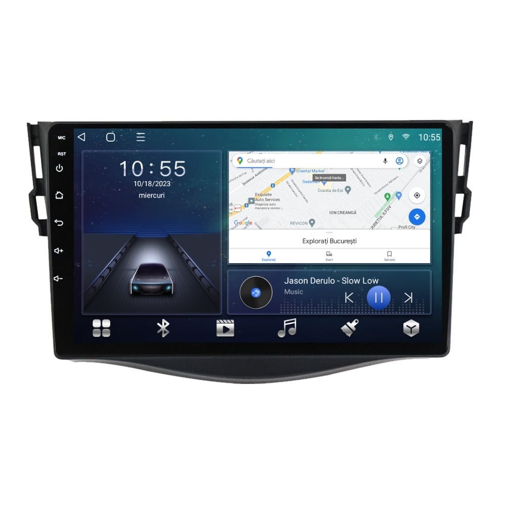 Navigatie dedicata cu Android Toyota Rav4 III 2005 - 2013, 3GB RAM, Radio GPS Dual Zone, Display HD QLED 9