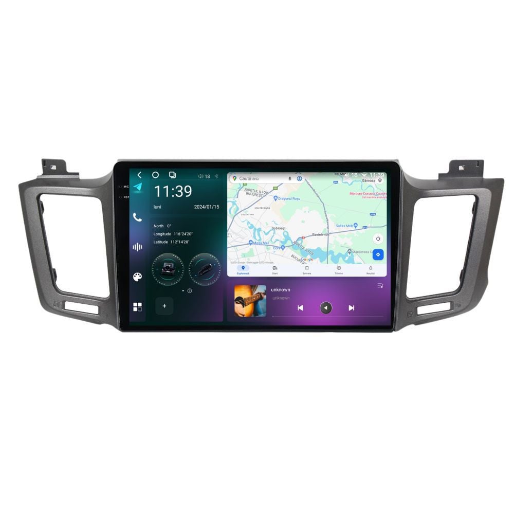 Navigatie dedicata cu Android Toyota Rav4 IV 2013 - 2018, 12GB RAM, Radio GPS Dual Zone, Display 2K QLED 10.36