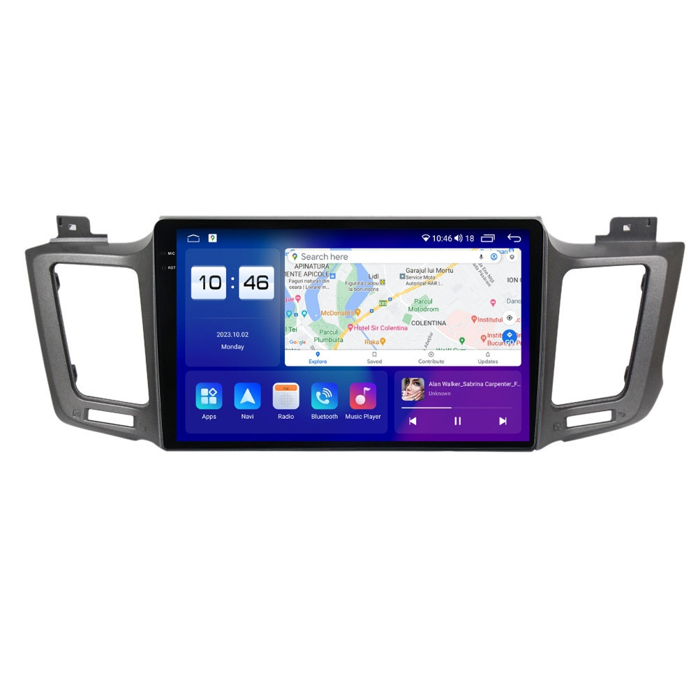 Navigatie dedicata cu Android Toyota Rav4 IV 2013 - 2018, 8GB RAM, Radio GPS Dual Zone, Display 2K QLED 10.36