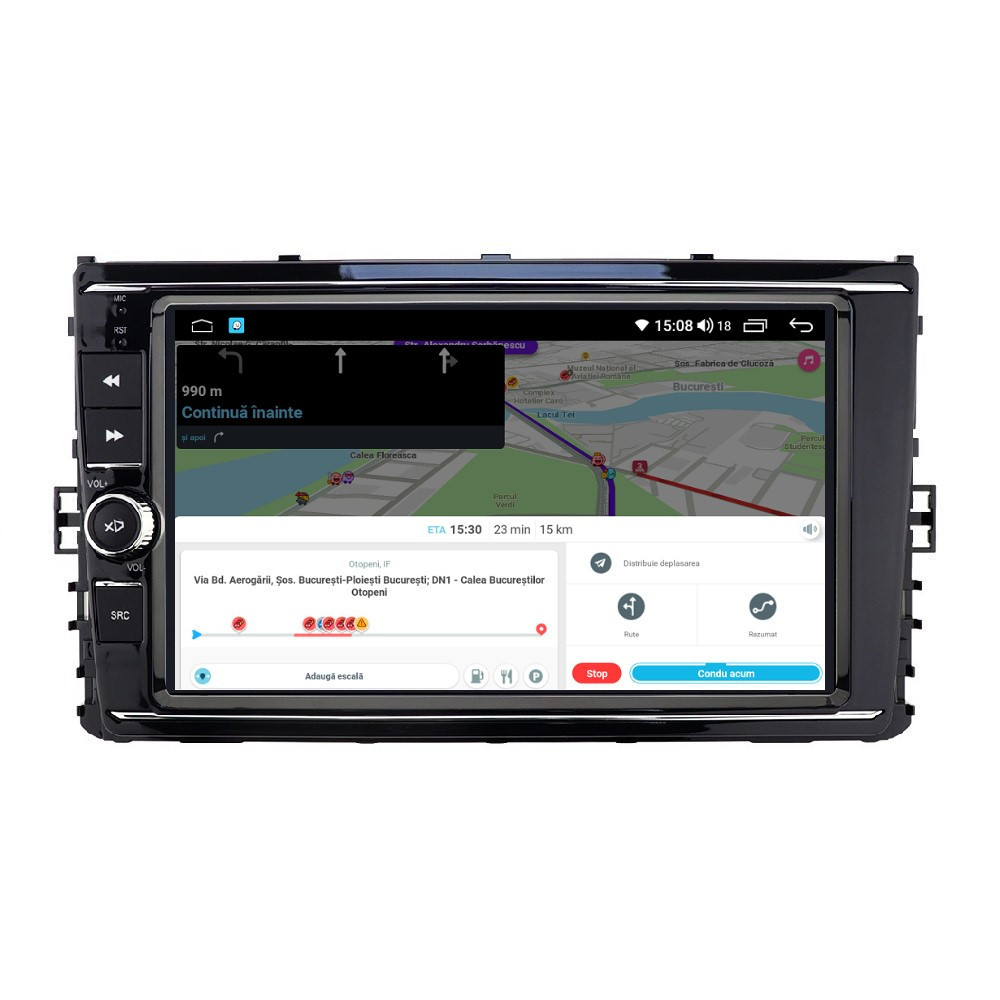 Navigatie dedicata cu Android VW Arteon dupa 2017, 8GB RAM, Radio GPS Dual Zone, Display HD QLED 9'' Touchscreen, Internet Wi-Fi si slot SIM 4G, Bluetooth, MirrorLink, USB - Imagine 8