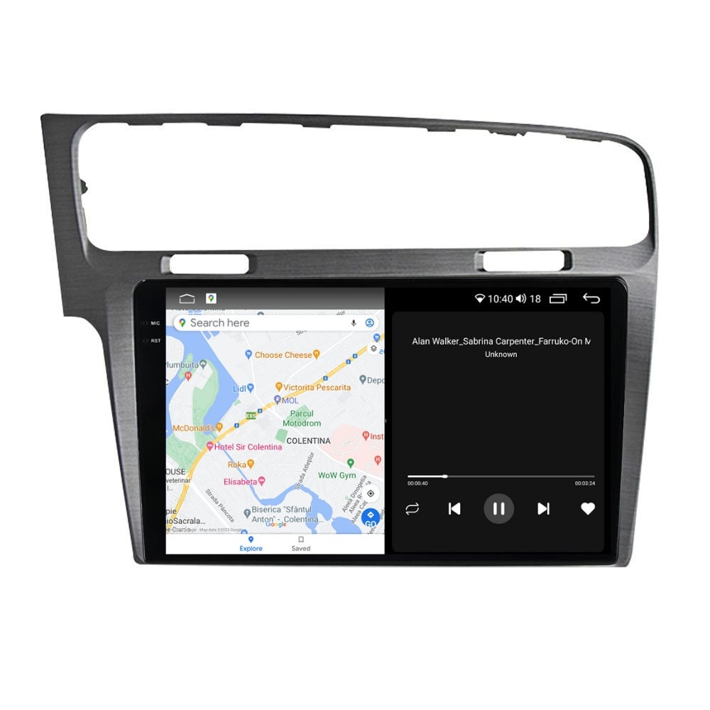 Navigatie dedicata cu Android VW Golf VII 2012 - 2019, argintiu, 4GB RAM, Radio GPS Dual Zone, Display 2K QLED 10.36