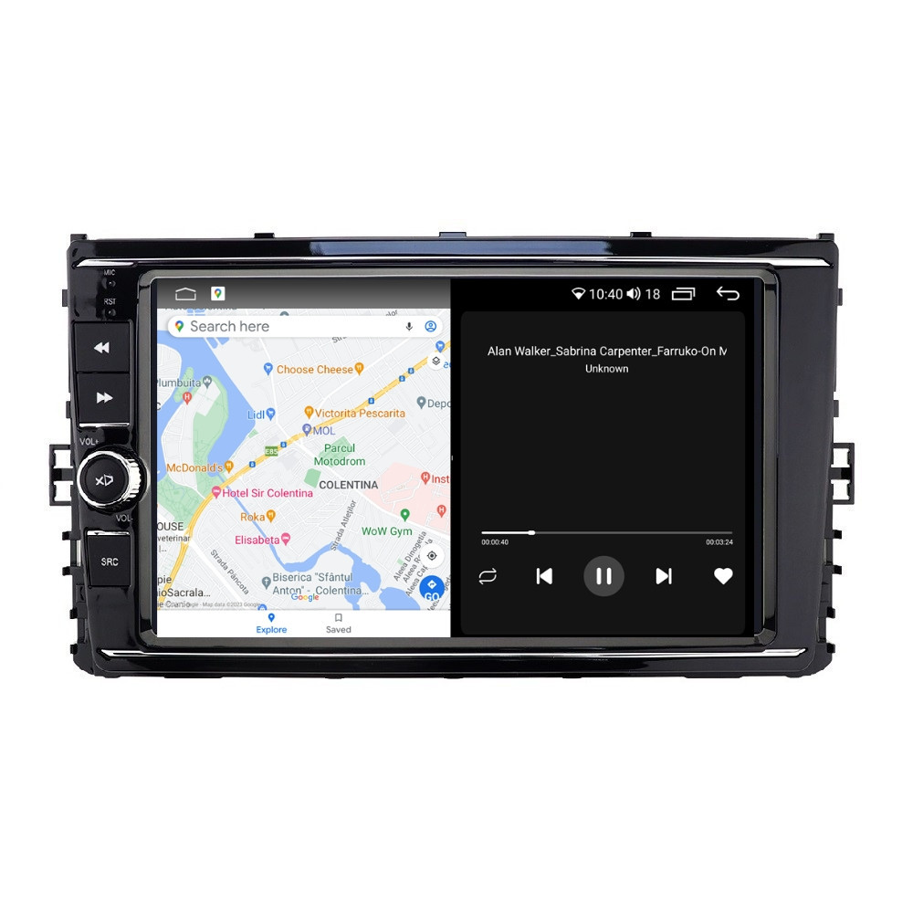 Navigatie dedicata cu Android VW Multivan T6 2020 - 2021, 8GB RAM, Radio GPS Dual Zone, Display 2K QLED 9.5\'\' Touchscreen, Internet Wi-Fi si slot SIM 4G, Bluetooth, MirrorLink, USB, Waze - 3 | YEO