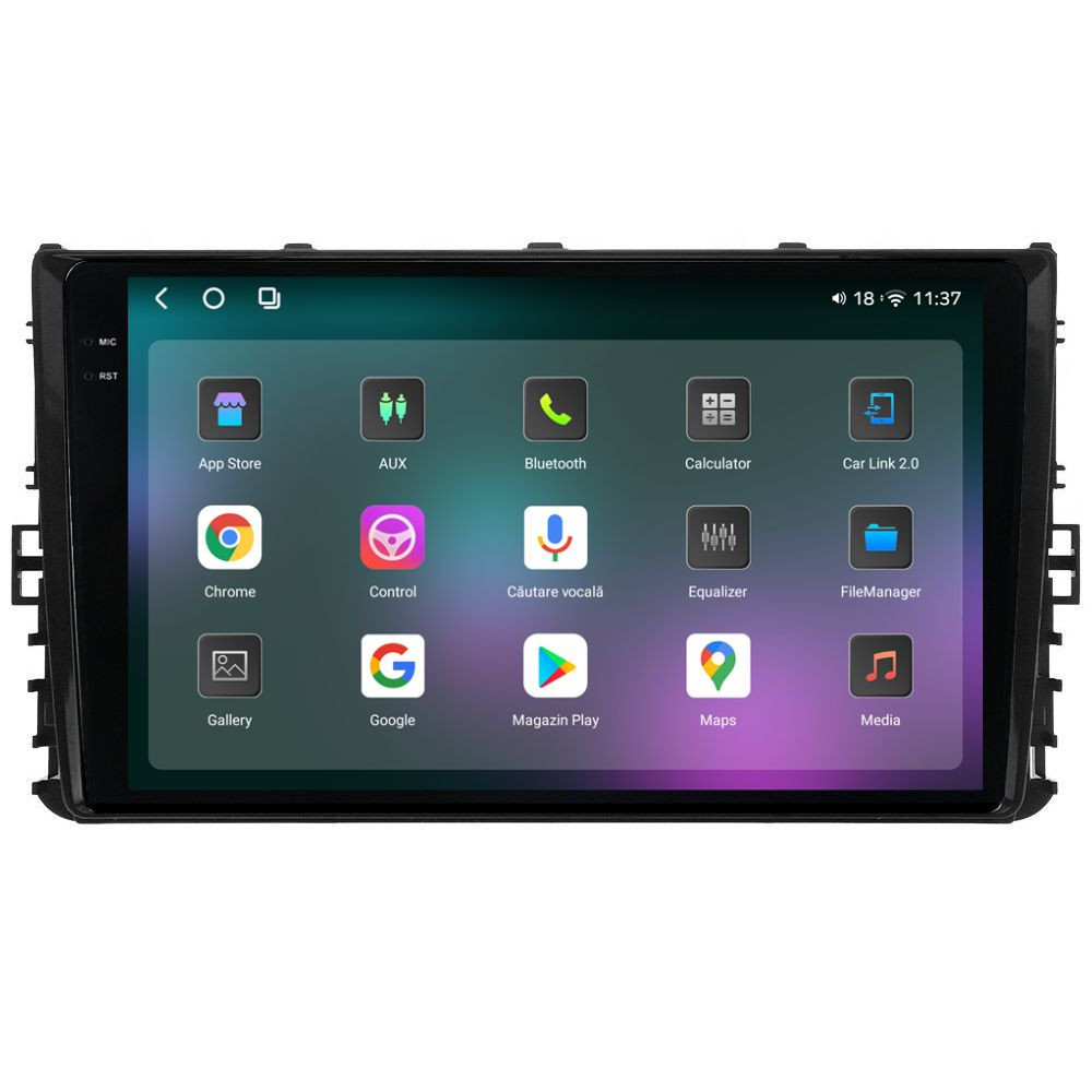 Navigatie dedicata cu Android VW T-Cross dupa 2018, 12GB RAM, Radio GPS Dual Zone, Display 2K QLED 9.5