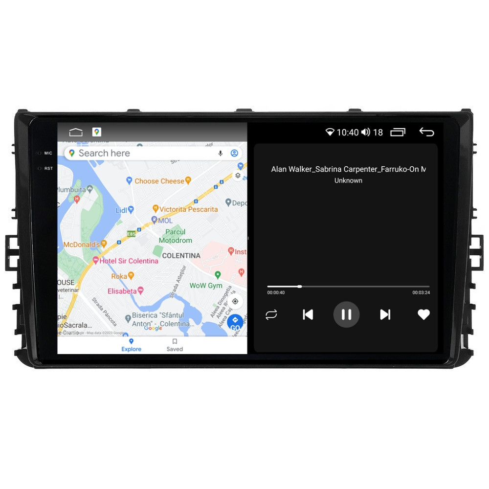 Navigatie dedicata cu Android VW T-Cross dupa 2018, 4GB RAM, Radio GPS Dual Zone, Display 2K QLED 9.5