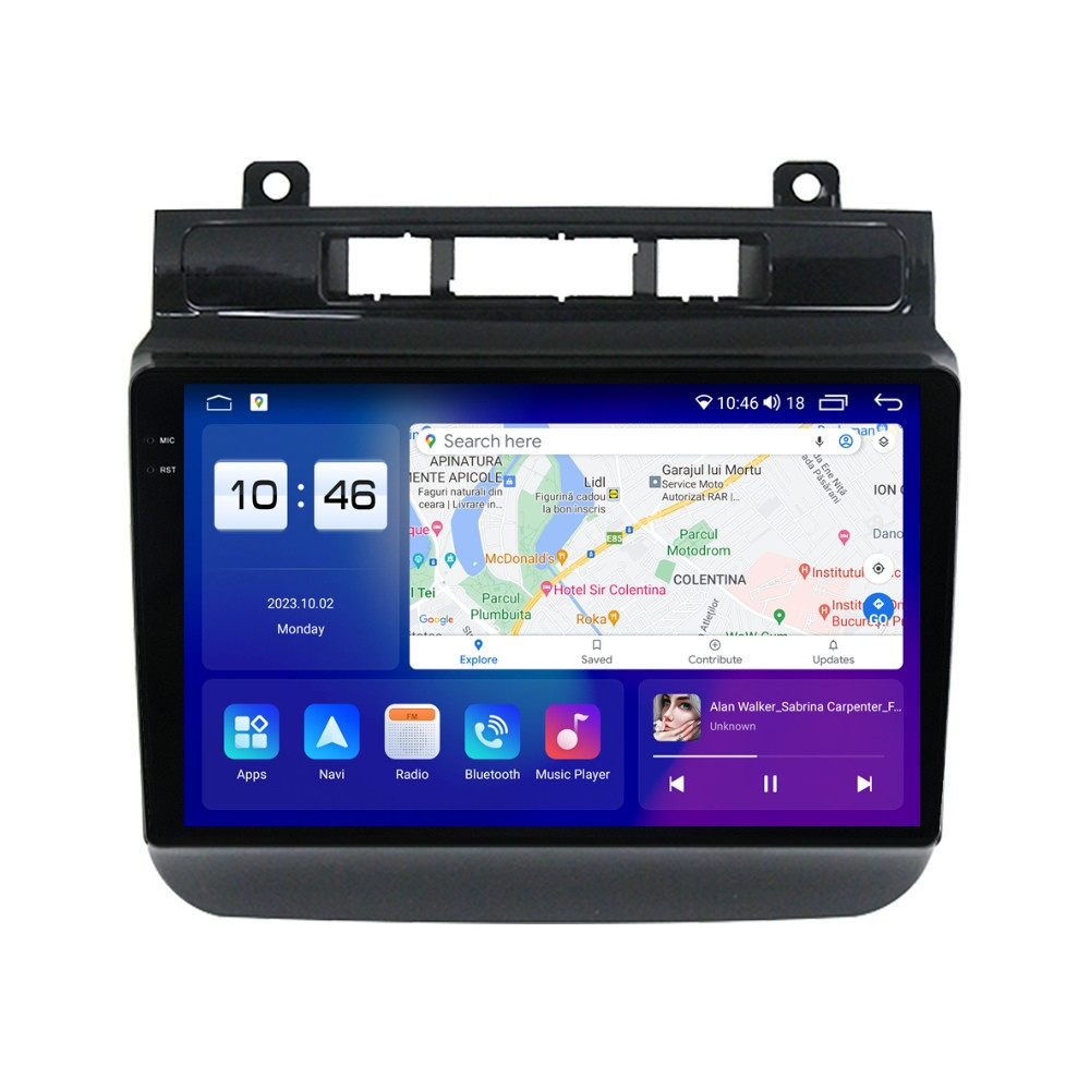 Navigatie dedicata cu Android VW Touareg 7P 2010 - 2018, 4GB RAM, Radio GPS Dual Zone, Display 2K QLED 9.5