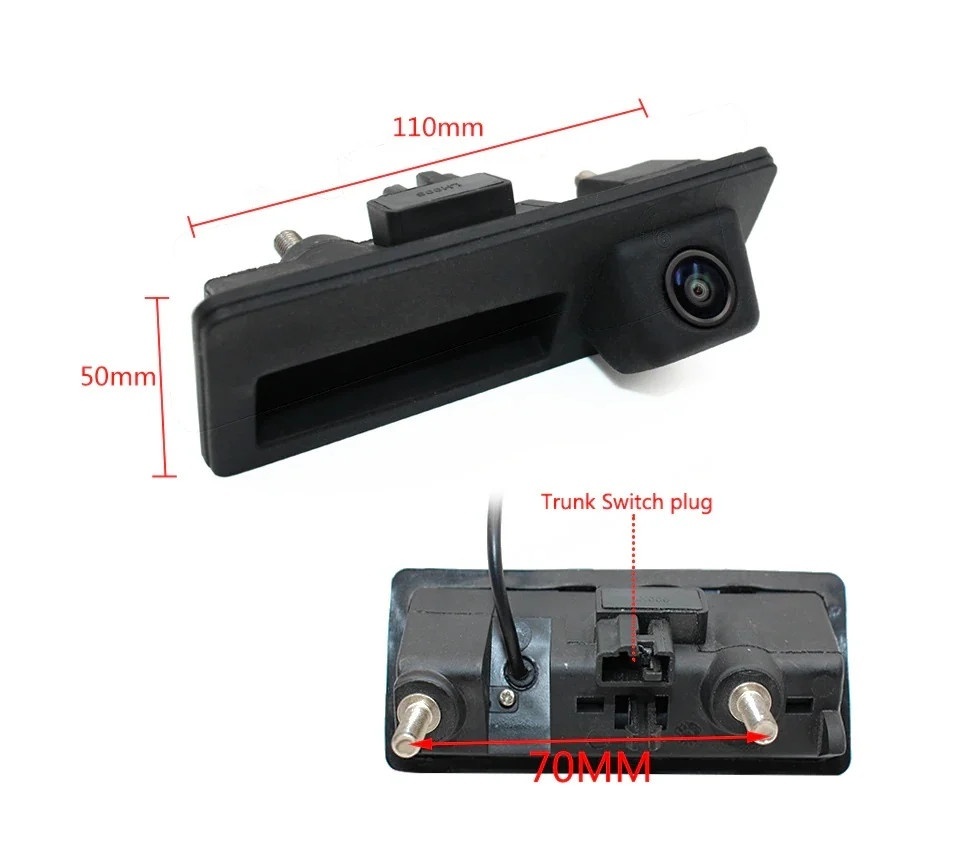 Camera marsarier dedicata VW Golf Plus 2004 - 2014 tip maner portbagaj, AHD 720P, Night Vision, rezistenta la apa si praf, cablu video 6m - 1 | YEO