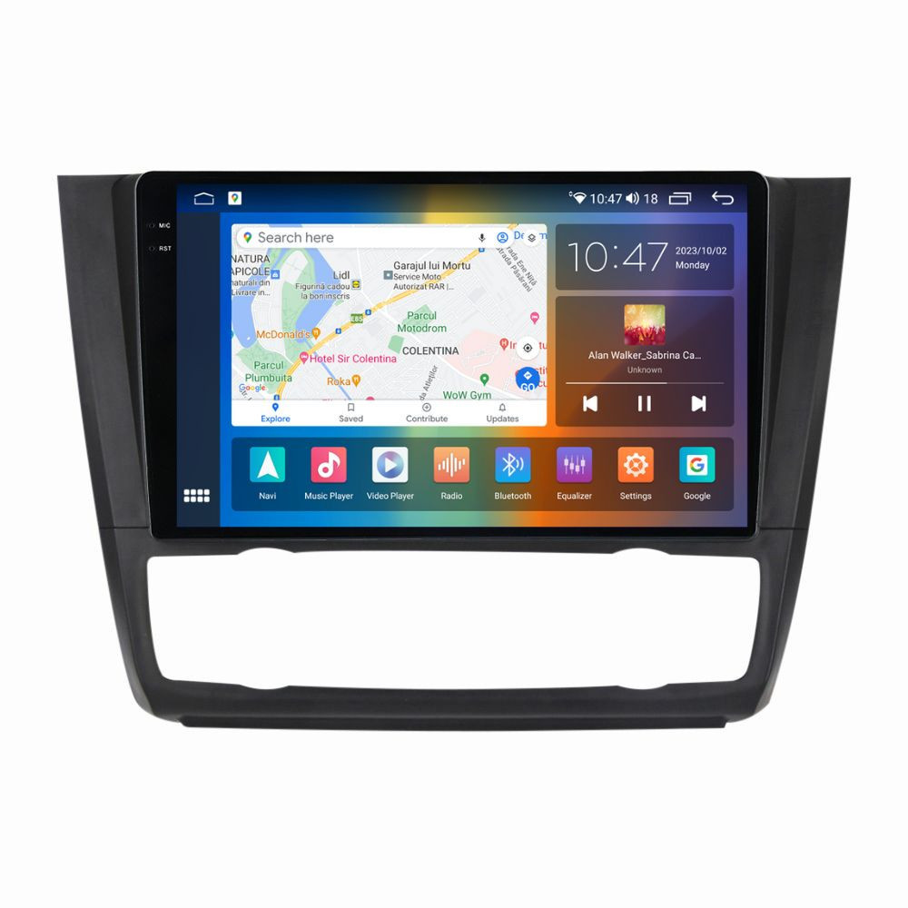 Navigatie dedicata cu Android BMW Seria 1 (E81 / E87) 2007 - 2013, clima automata, 8GB RAM, Radio GPS Dual Zone, Display 2K QLED 9.5