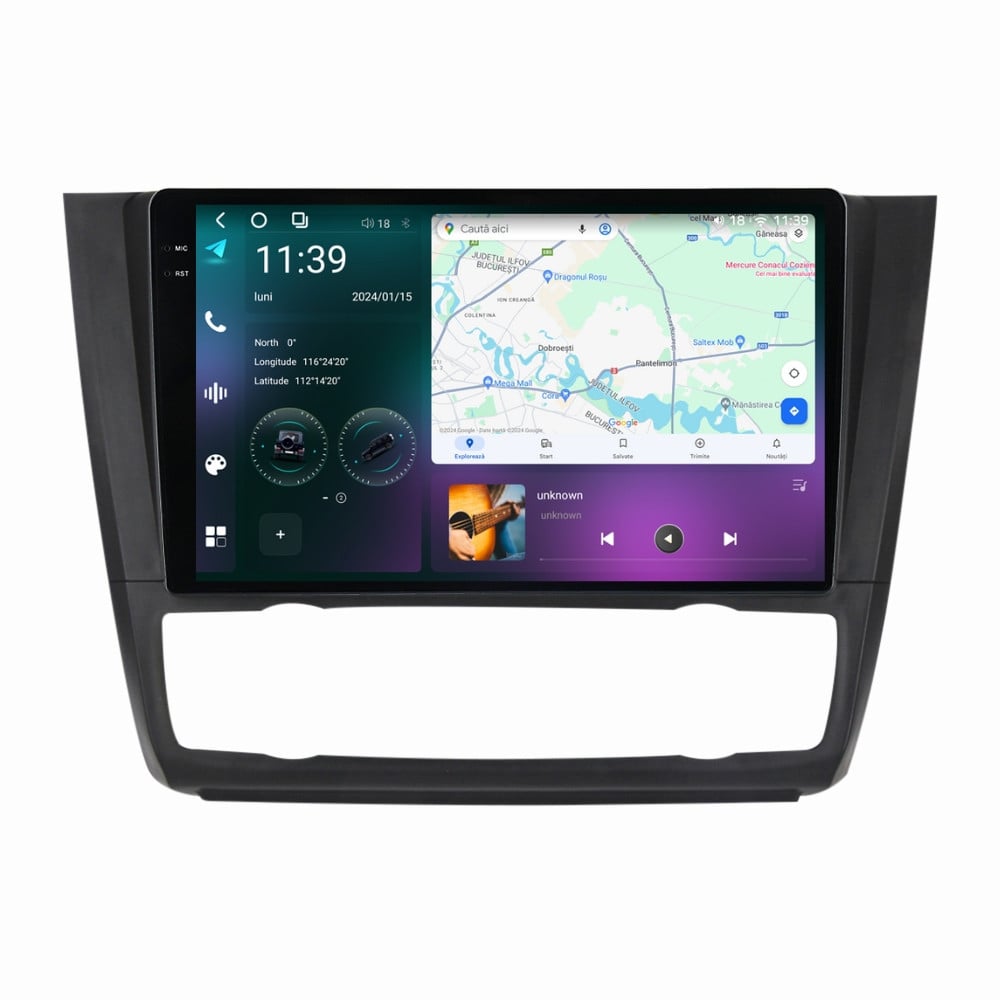 Navigatie dedicata cu Android BMW Seria 1 (E81 / E87) 2007 - 2013, clima automata, 12GB RAM, Radio GPS Dual Zone, Display 2K QLED 9.5