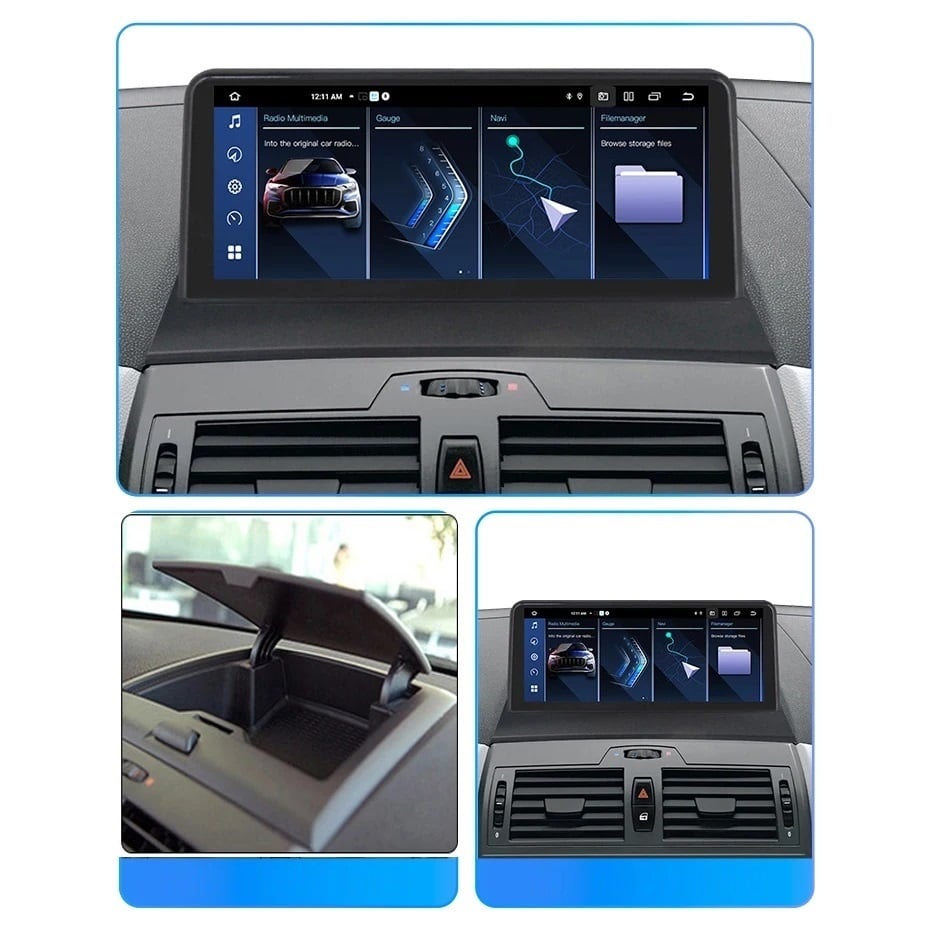 Navigatie dedicata cu Android BMW X3 (E83) 2003 - 2011, 6GB RAM, Radio GPS Dual Zone, Display QLED 12.3