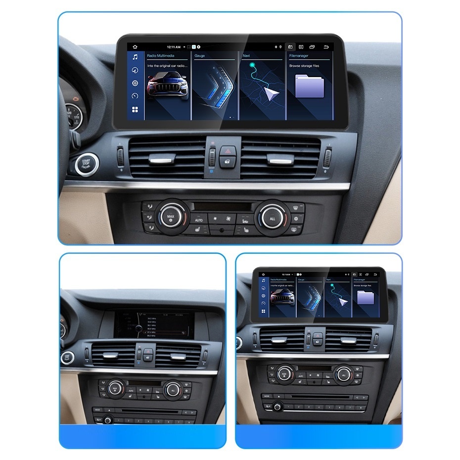 Navigatie dedicata cu Android BMW X4 (F26) 2014 - 2016 cu navigatie NBT, 6GB RAM, Radio GPS Dual Zone, Display QLED 12.3