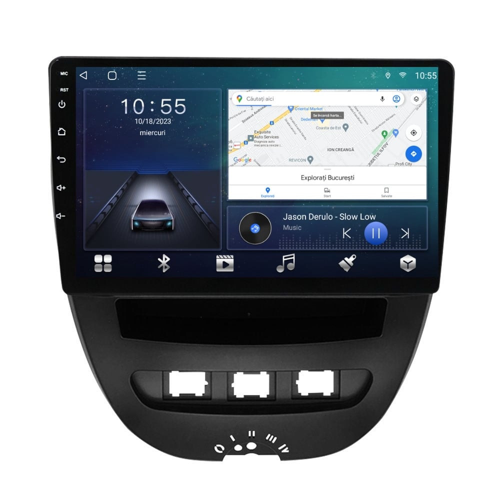 Navigatie dedicata cu Android Citroen C1 I 2005 - 2014, 3GB RAM, Radio GPS Dual Zone, Display HD QLED 10