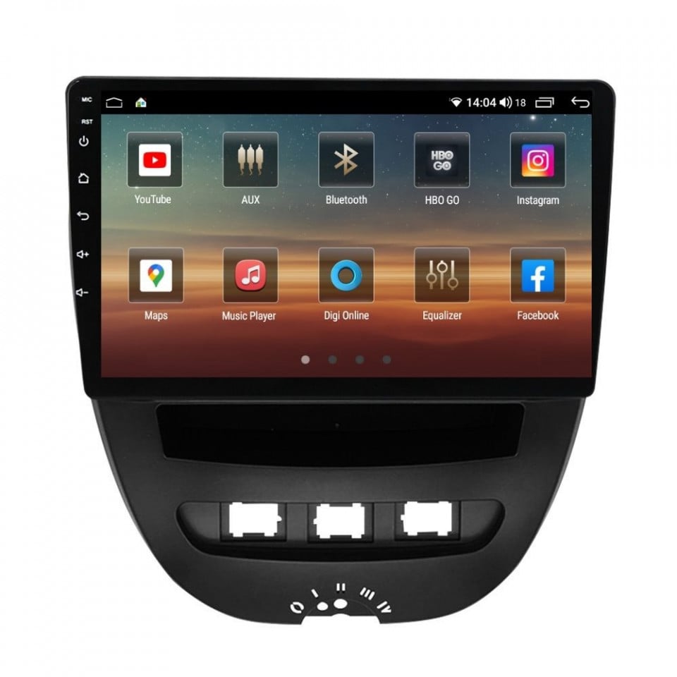 Navigatie dedicata cu Android Citroen C1 I 2005 - 2014, 4GB RAM, Radio GPS Dual Zone, Display HD QLED 10