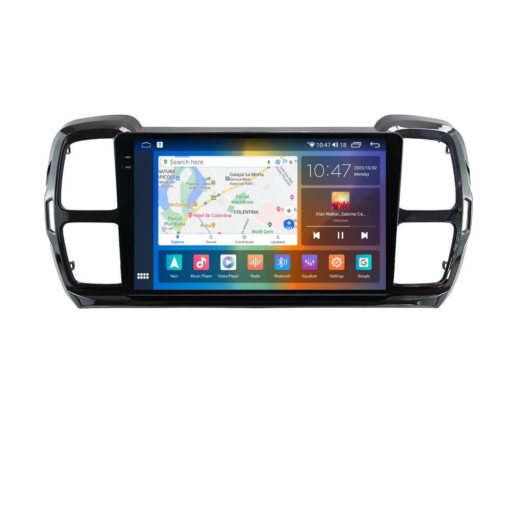 Navigatie dedicata cu Android Citroen C5 Aircross dupa 2018, 4GB RAM, Radio GPS Dual Zone, Display 2K QLED 9.5