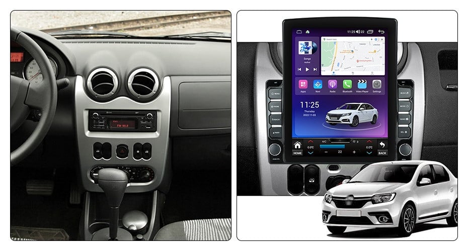 Navigatie dedicata cu Android Dacia Logan I 2008 - 2013, 4GB RAM, Radio GPS Dual Zone, Touchscreen IPS 9.7