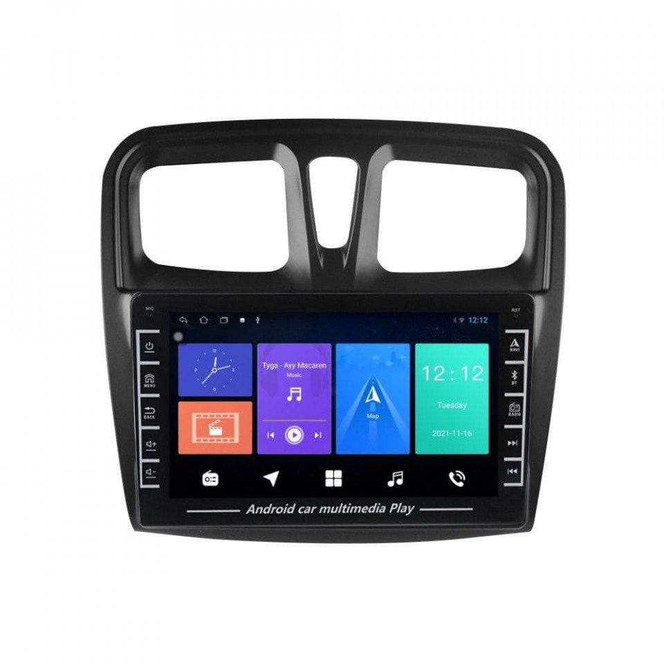 Navigatie dedicata cu Android Dacia Logan II 2012 - 2020, 1GB RAM, Radio GPS Dual Zone, Display HD IPS 8