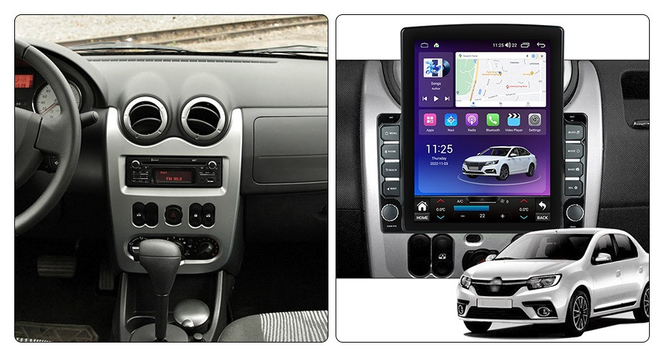 Navigatie dedicata cu Android Dacia Sandero I 2008 - 2013, 8GB RAM, Radio GPS Dual Zone, Touchscreen IPS 9.7