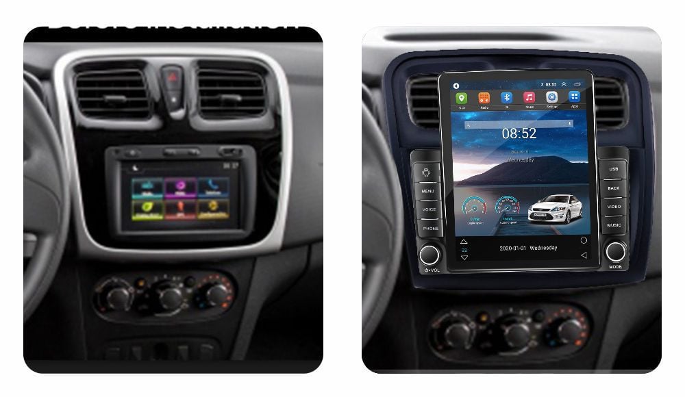 Navigatie dedicata cu Android Dacia Sandero II 2012 - 2020, 2GB RAM, Radio GPS Dual Zone, Touchscreen IPS 9.7