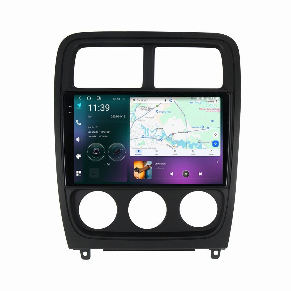 Navigatie dedicata cu Android Dodge Caliber 2010 - 2012, 12GB RAM, Radio GPS Dual Zone, Display 2K QLED 9.5