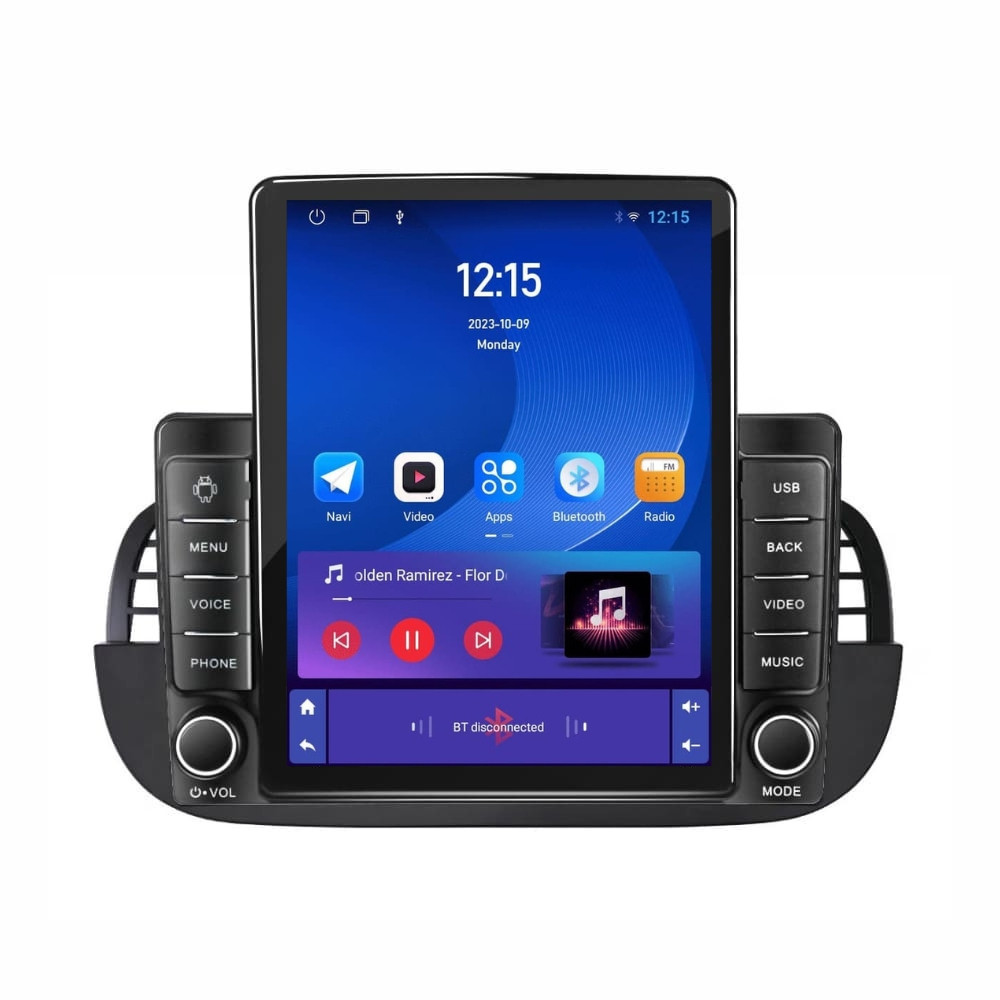 Navigatie dedicata cu Android Fiat 500 2007 - 2015, negru, 2GB RAM, Radio GPS Dual Zone, Touchscreen IPS 9.7