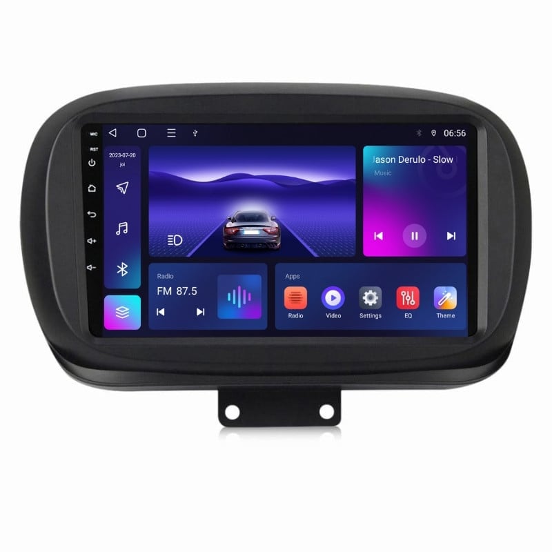 Navigatie dedicata cu Android Fiat 500X dupa 2014, 3GB RAM, Radio GPS Dual Zone, Display HD QLED 9