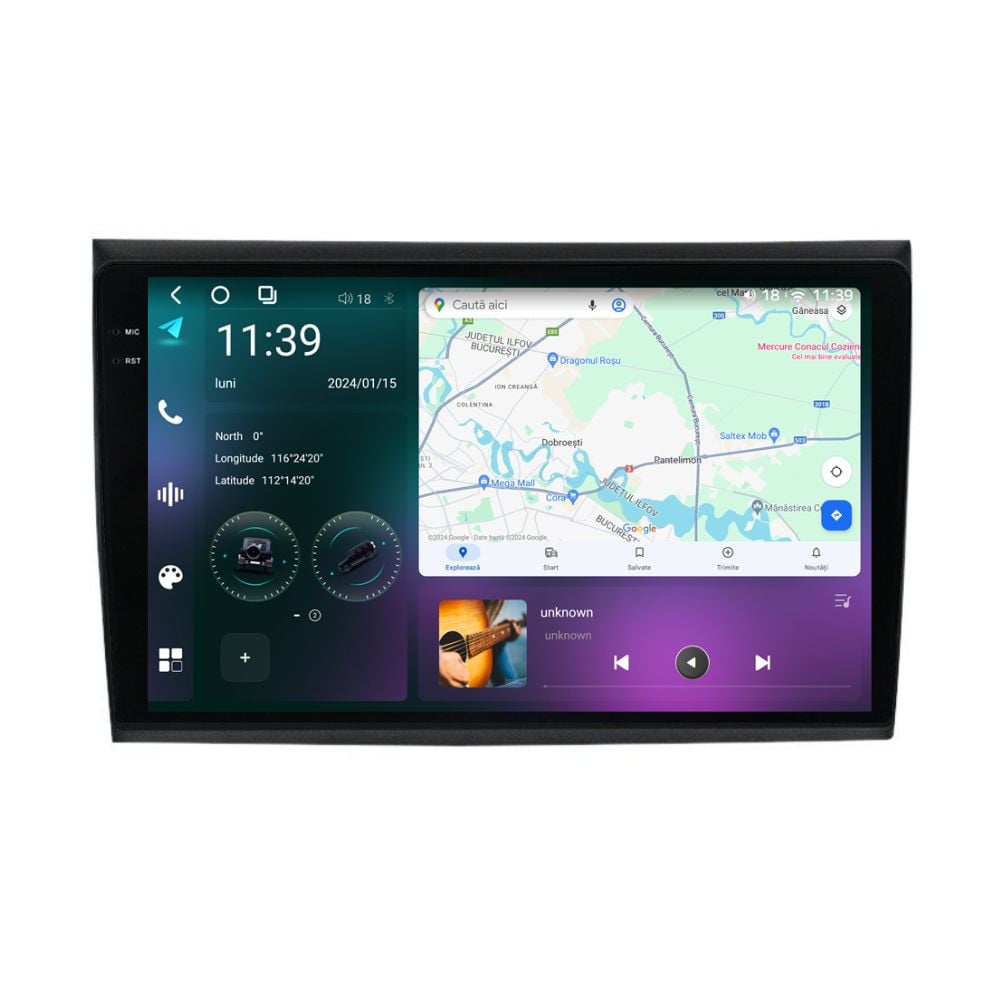 Navigatie dedicata cu Android Fiat Bravo 2007 - 2016, 12GB RAM, Radio GPS Dual Zone, Display 2K QLED 9.5