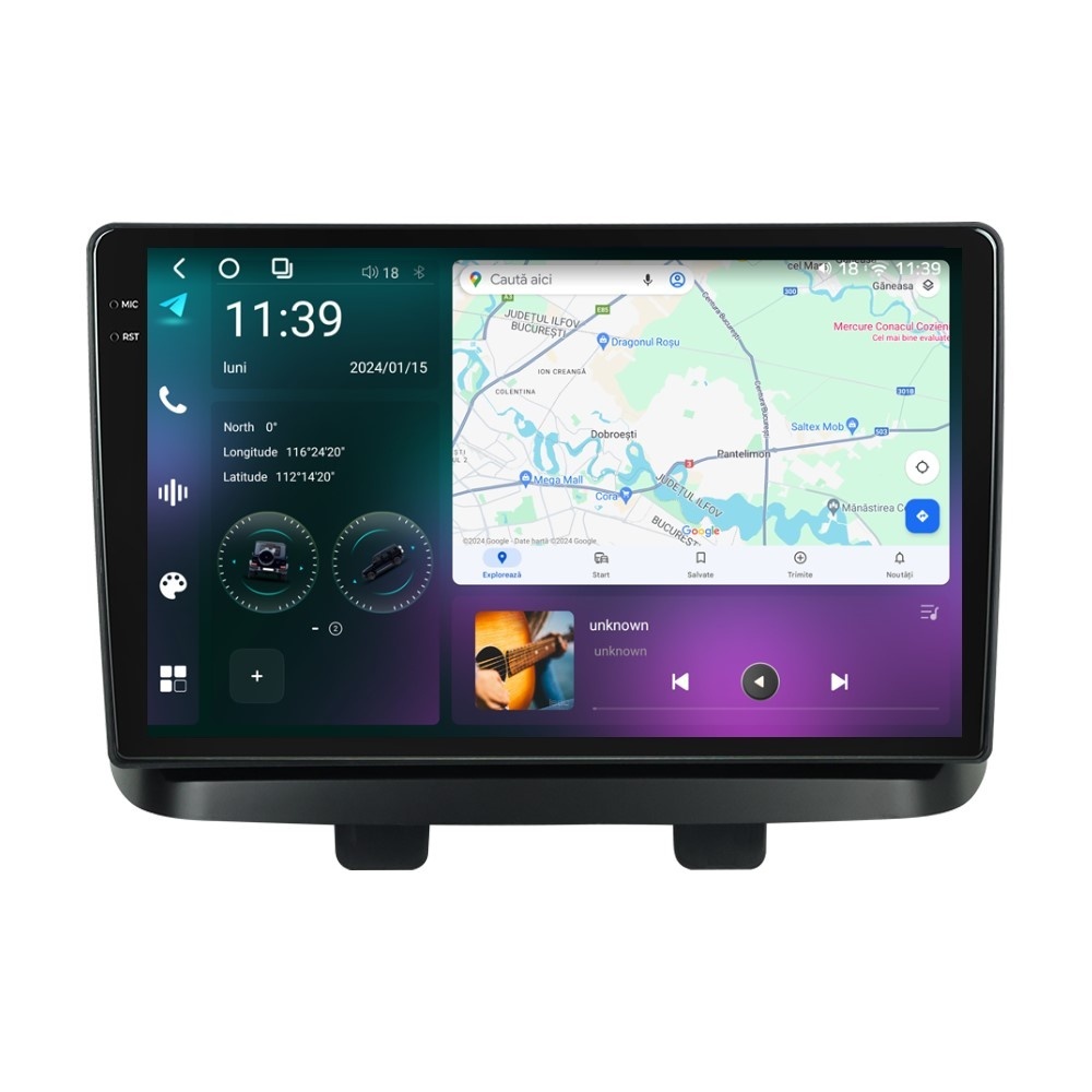 Navigatie dedicata cu Android Fiat Doblo 2000 - 2009, 12GB RAM, Radio GPS Dual Zone, Display 2K QLED 10.36