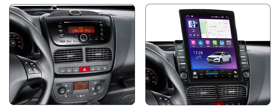 Navigatie dedicata cu Android Fiat Doblo 2010 - 2015, 8GB RAM, Radio GPS Dual Zone, Touchscreen IPS 9.7