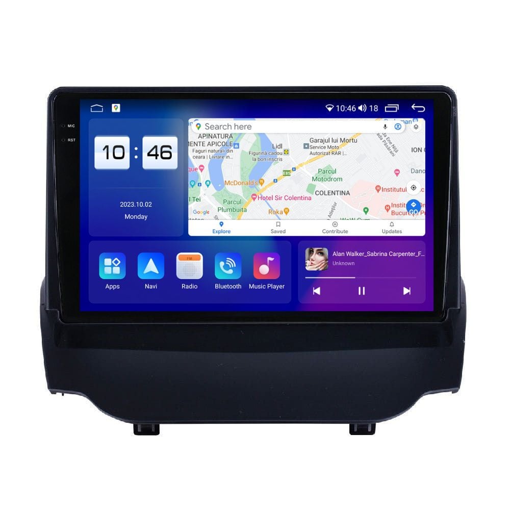 Navigatie dedicata cu Android Ford Ecosport 2012 - 2018, 8GB RAM, Radio GPS Dual Zone, Display 2K QLED 9.5