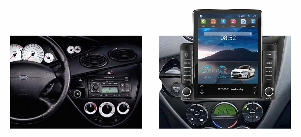 Navigatie dedicata cu Android Ford Focus I 1998 - 2005, 2GB RAM, Radio GPS Dual Zone, Touchscreen IPS 9.7