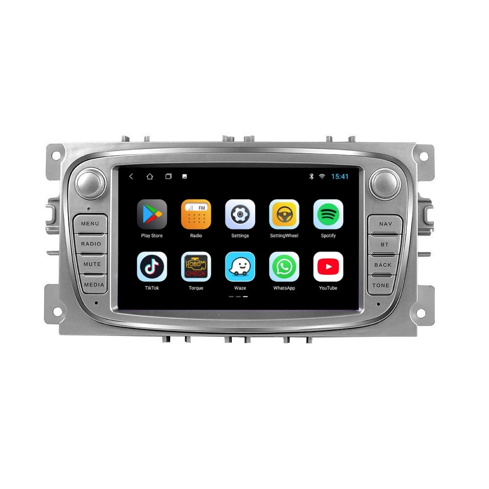 Navigatie dedicata cu Android Ford Focus II 2007 - 2011, gri, 1GB RAM, Radio GPS Dual Zone, Display HD 7