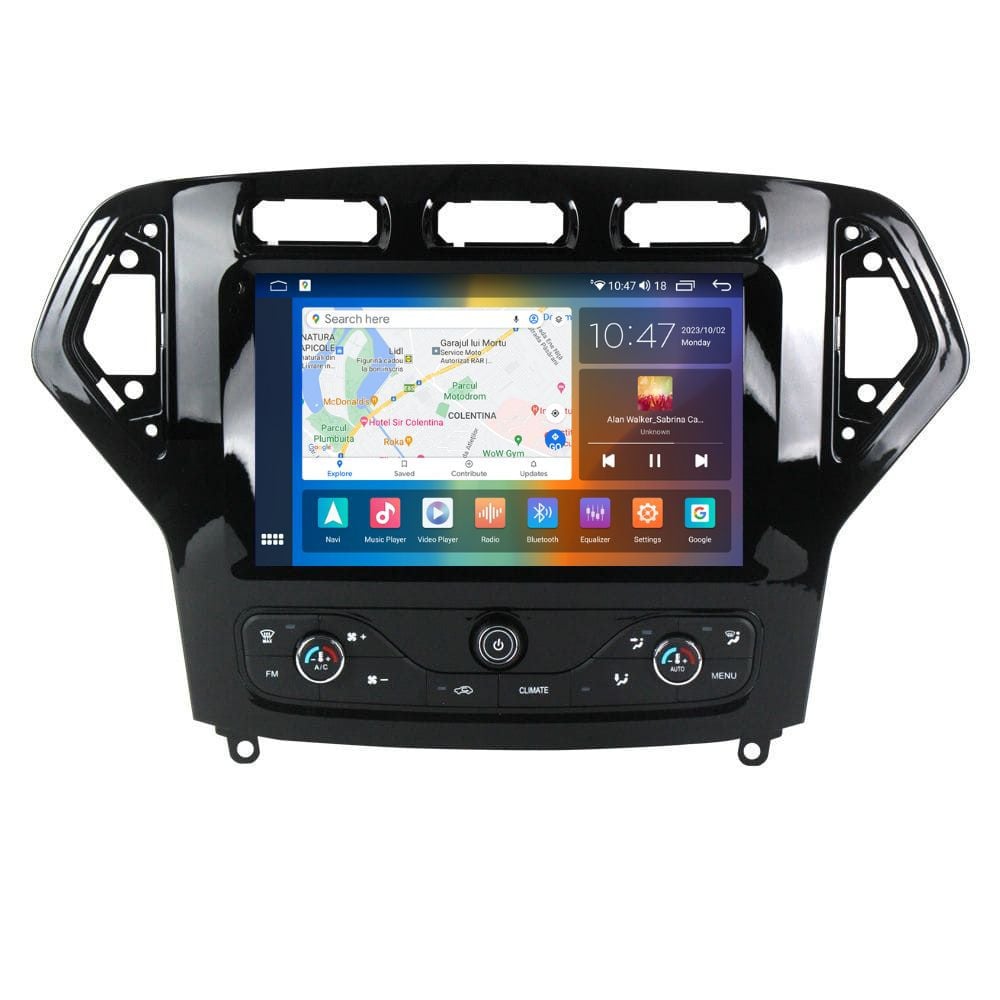 Navigatie dedicata cu Android Ford Mondeo IV 2007 - 2011 cu navigatie originala, 4GB RAM, Radio GPS Dual Zone, Display 2K QLED 9.5