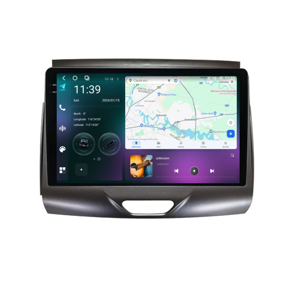 Navigatie dedicata cu Android Ford Ranger dupa 2015 cu navigatie originala, 12GB RAM, Radio GPS Dual Zone, Display 2K QLED 9.5