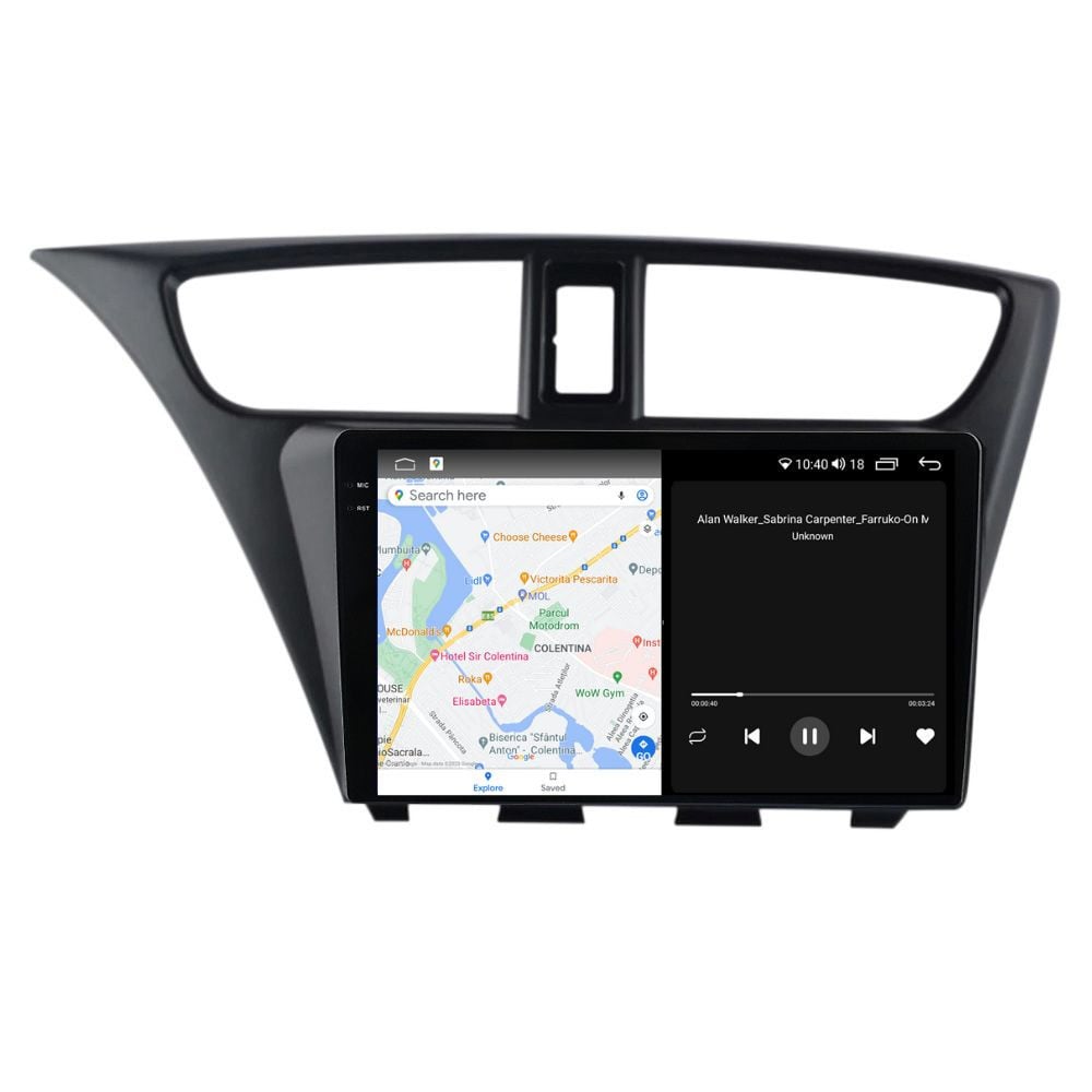 Navigatie dedicata cu Android Honda Civic IX Hatchback 2011 - 2015, 4GB RAM, Radio GPS Dual Zone, Display 2K QLED 9.5