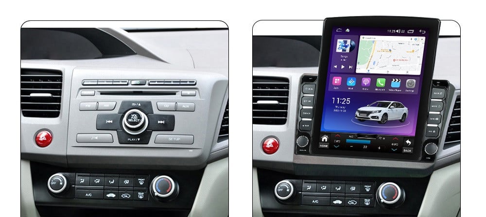 Navigatie dedicata cu Android Honda Civic IX Sedan 2011 - 2015, 4GB RAM, Radio GPS Dual Zone, Touchscreen IPS 9.7