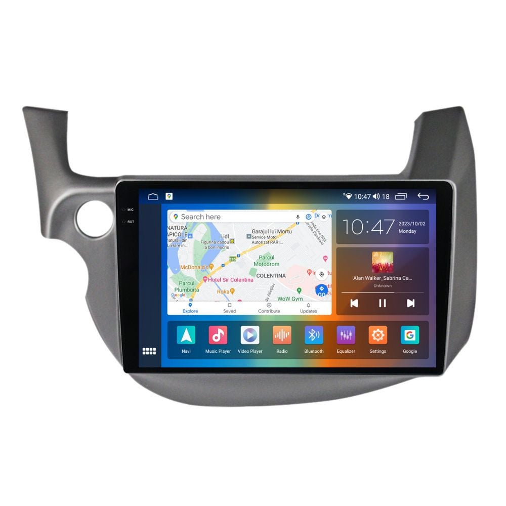 Navigatie dedicata cu Android Honda Jazz III 2007 - 2013, 8GB RAM, Radio GPS Dual Zone, Display 2K QLED 10.36