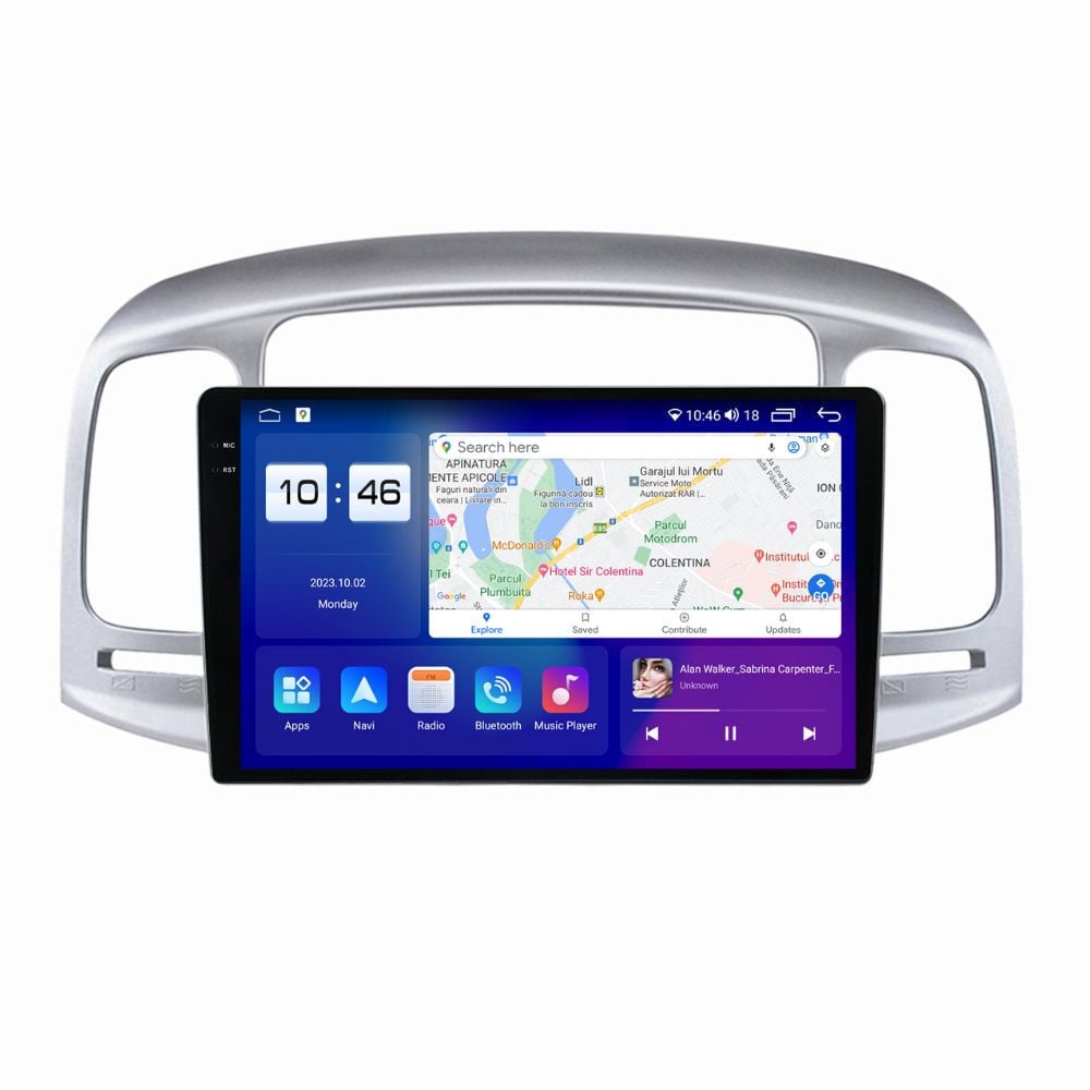 Navigatie dedicata cu Android Hyundai Accent III 2005 - 2010, 4GB RAM, Radio GPS Dual Zone, Display 2K QLED 9.5