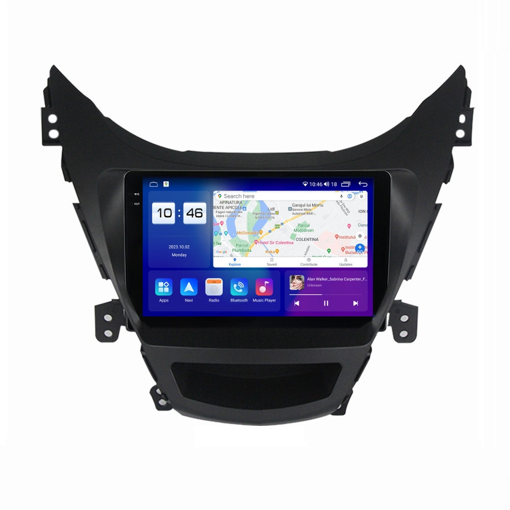 Navigatie dedicata cu Android Hyundai Elantra V 2010 - 2014, 8GB RAM, Radio GPS Dual Zone, Display 2K QLED 9.5