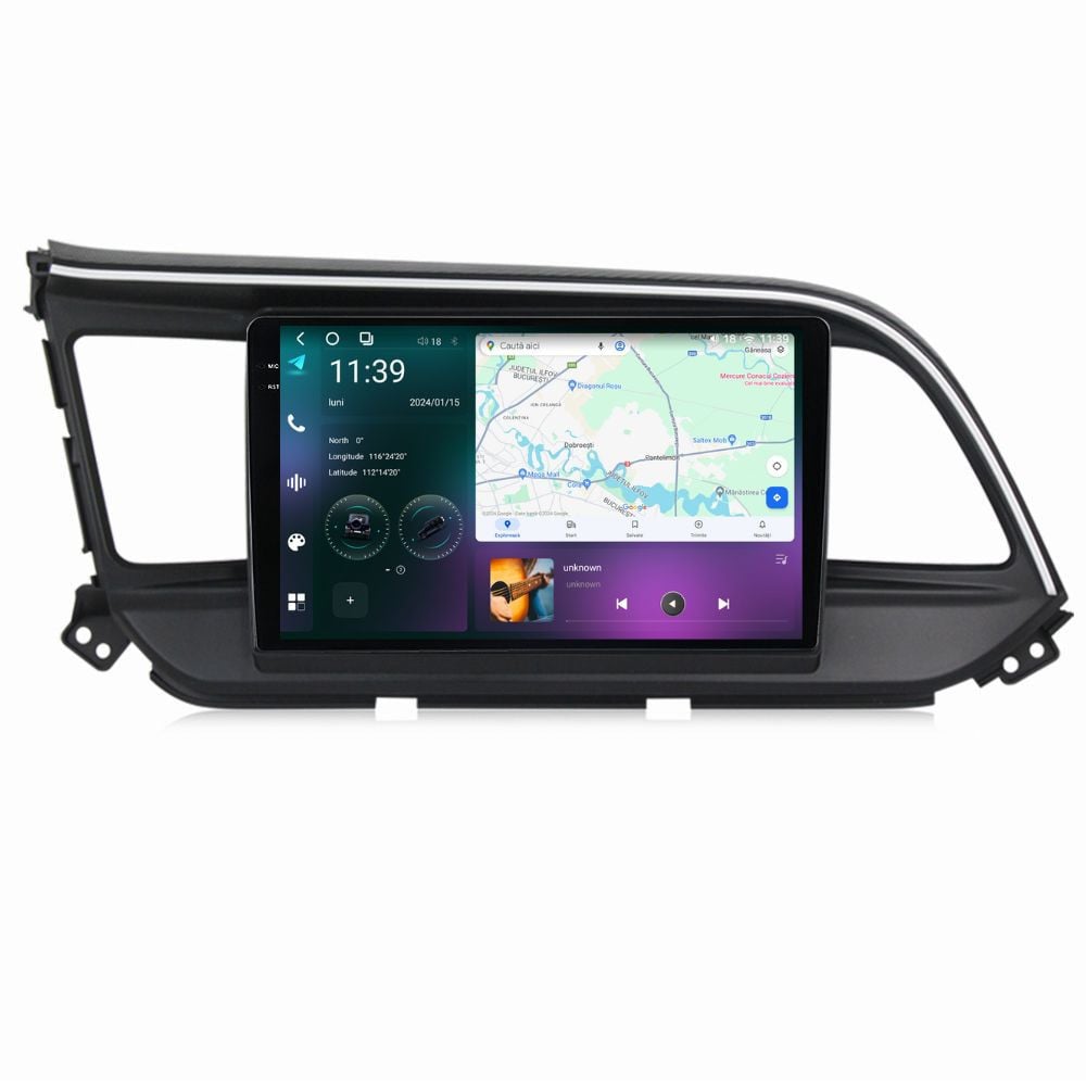 Navigatie dedicata cu Android Hyundai Elantra VI 2019 - 2020, 12GB RAM, Radio GPS Dual Zone, Display 2K QLED 9.5