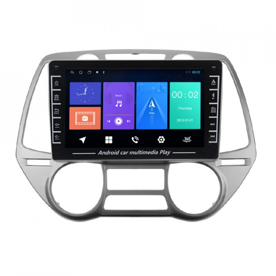 Navigatie dedicata cu Android Hyundai i20 2008 - 2012, clima automata, 1GB RAM, Radio GPS Dual Zone, Display HD IPS 8