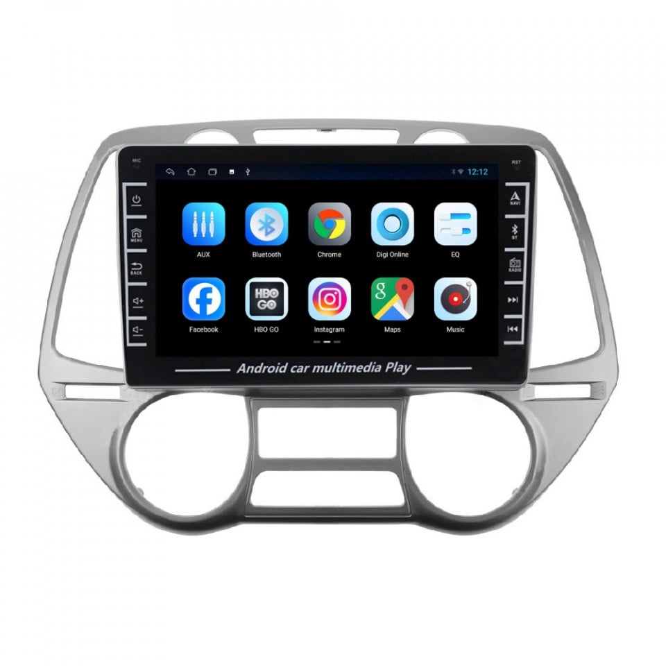 Navigatie dedicata cu Android Hyundai i20 2008 - 2012, clima automata, 1GB RAM, Radio GPS Dual Zone, Display HD IPS 8