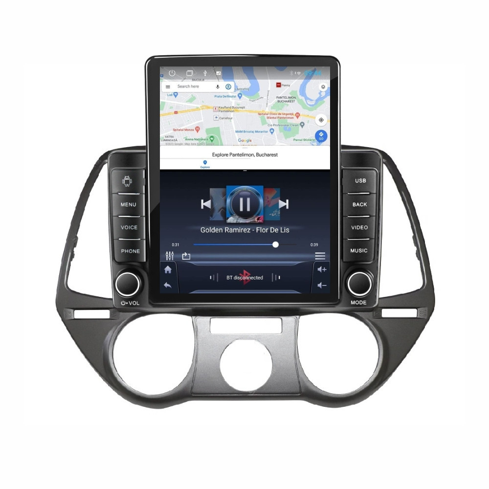 Navigatie dedicata cu Android Hyundai i20 2008 - 2012, clima manuala, 2GB RAM, Radio GPS Dual Zone, Touchscreen IPS 9.7