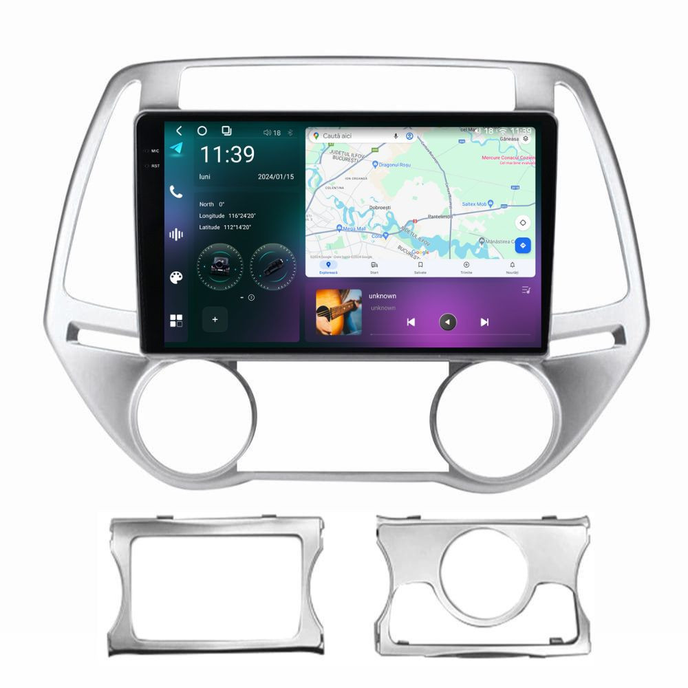 Navigatie dedicata cu Android Hyundai i20 2012 - 2014, 12GB RAM, Radio GPS Dual Zone, Display 2K QLED 9.5