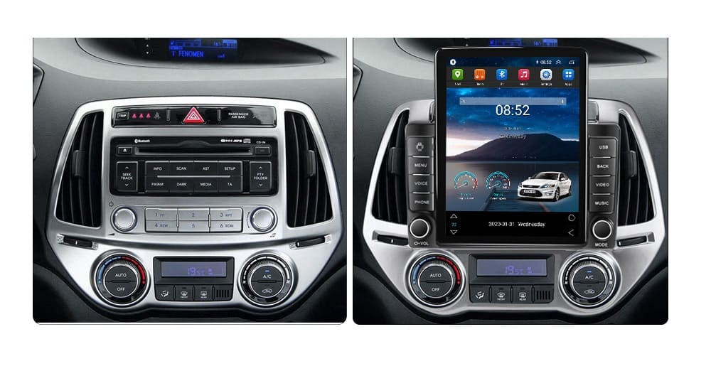 Navigatie dedicata cu Android Hyundai i20 2012 - 2014, 2GB RAM, Radio GPS Dual Zone, Touchscreen IPS 9.7