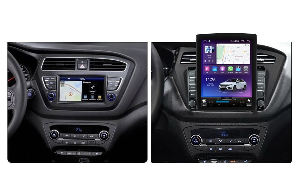 Navigatie dedicata cu Android Hyundai i20 2014 - 2018, 8GB RAM, Radio GPS Dual Zone, Touchscreen IPS 9.7