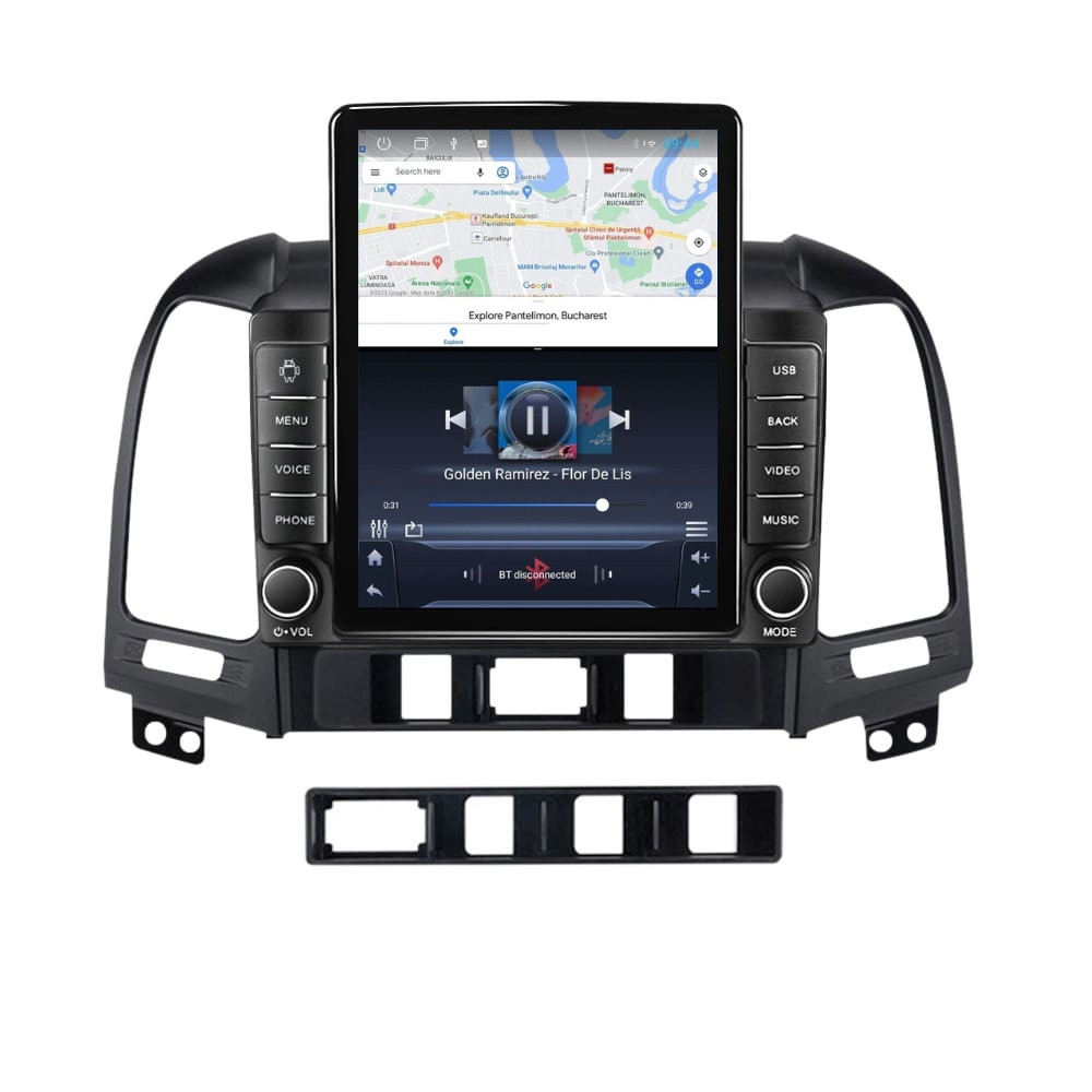 Navigatie dedicata cu Android Hyundai Santa Fe II 2006 - 2012, 2GB RAM, Radio GPS Dual Zone, Touchscreen IPS 9.7