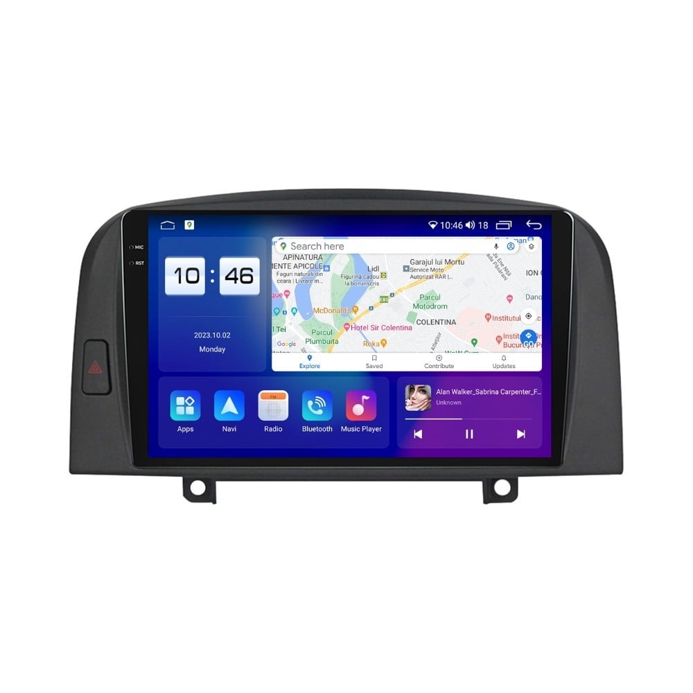 Navigatie dedicata cu Android Hyundai Sonata V 2004 - 2009, 4GB RAM, Radio GPS Dual Zone, Display 2K QLED 9.5