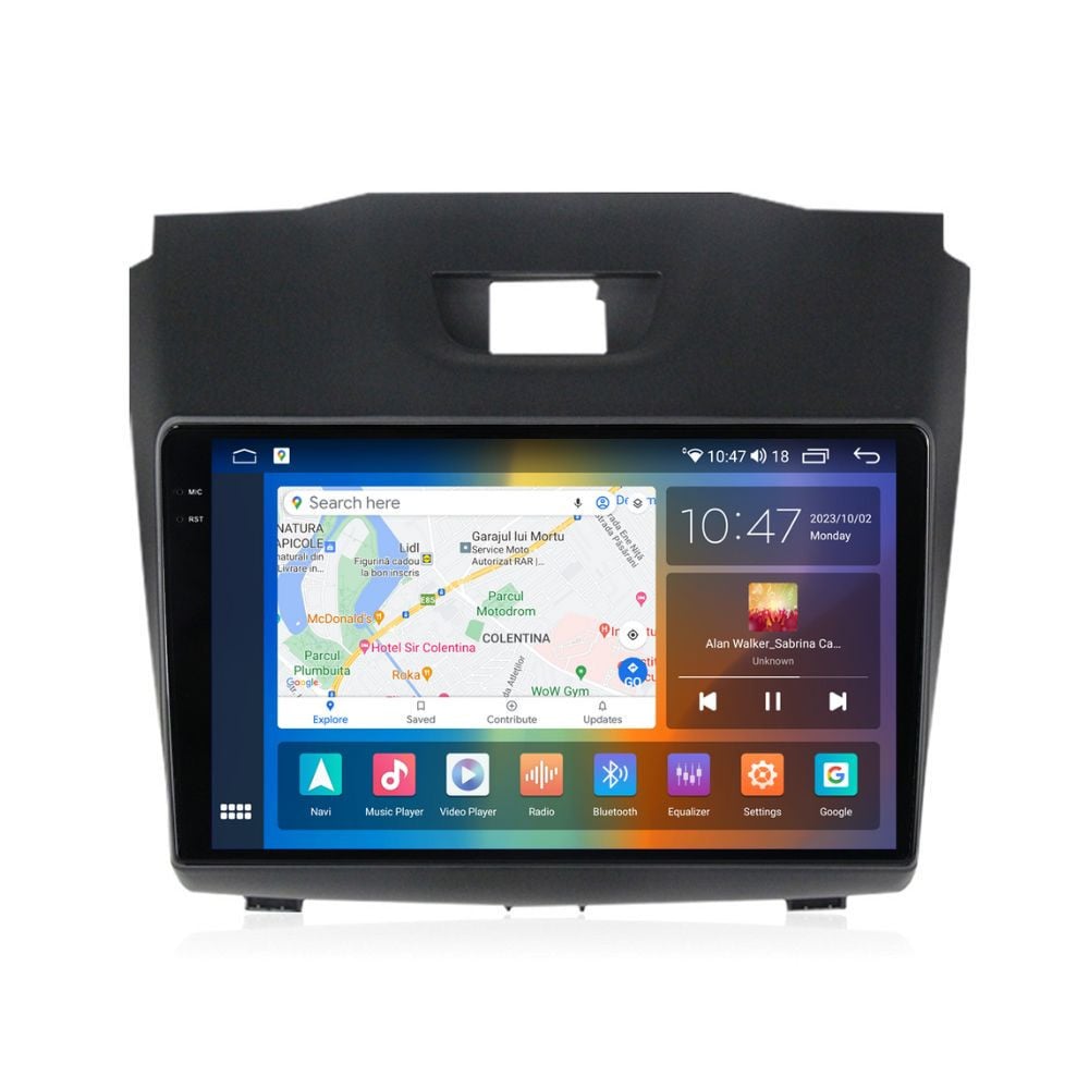 Navigatie dedicata cu Android Isuzu D-Max II 2012 - 2020, 4GB RAM, Radio GPS Dual Zone, Display 2K QLED 9.5