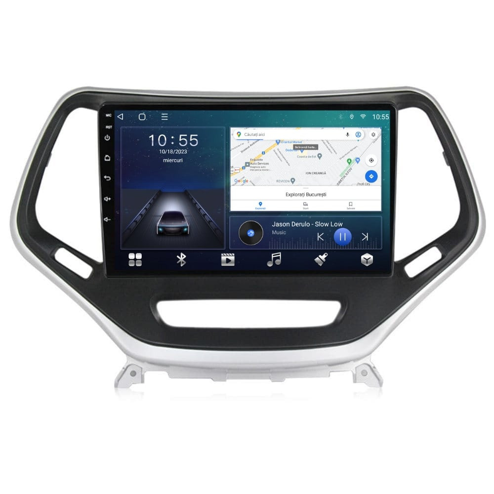 Navigatie dedicata cu Android Jeep Cherokee V 2014 - 2019, 3GB RAM, Radio GPS Dual Zone, Display HD QLED 10