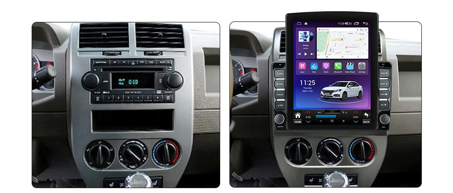 Navigatie dedicata cu Android Jeep Compass I 2006 - 2010, 4GB RAM, Radio GPS Dual Zone, Touchscreen IPS 9.7