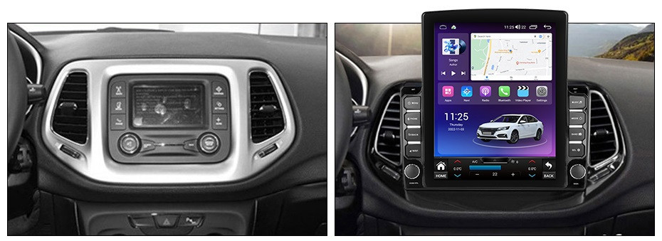 Navigatie dedicata cu Android Jeep Compass II 2016 - 2021, 4GB RAM, Radio GPS Dual Zone, Touchscreen IPS 9.7